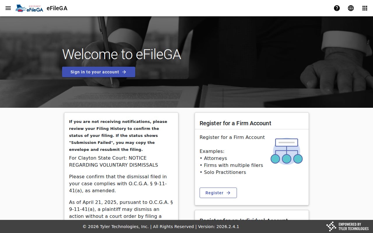 Fulton County case search distinction from eFileGA filing portal
