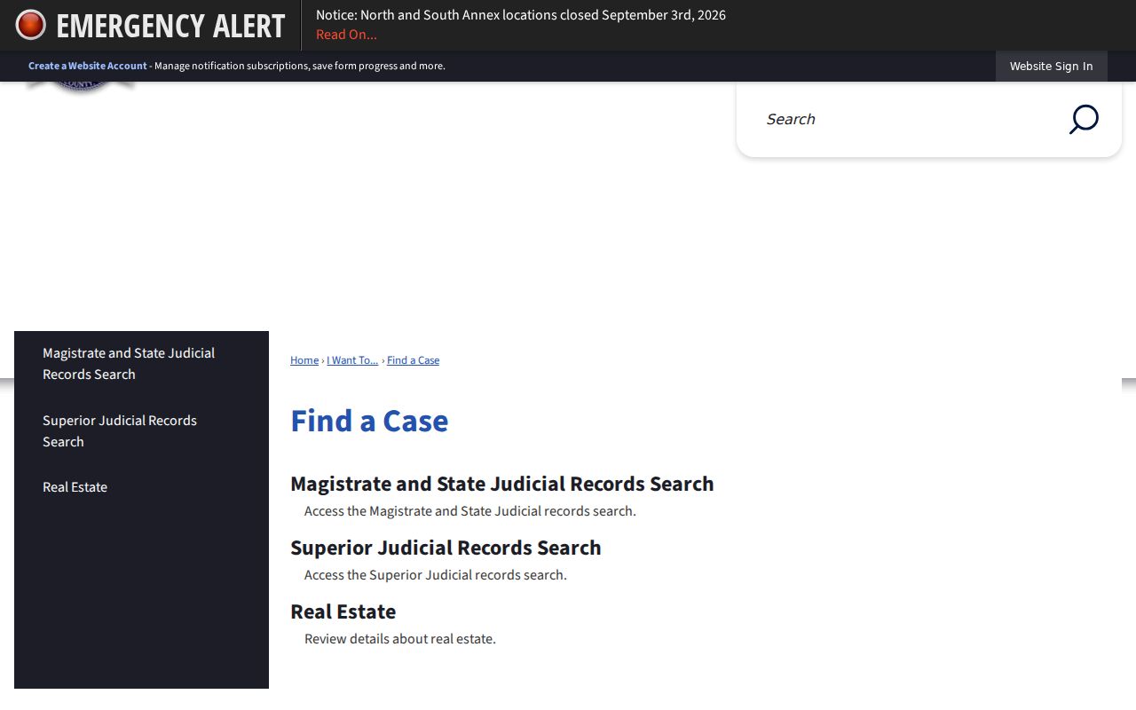 Fulton County case search links for Superior State and Magistrate courts