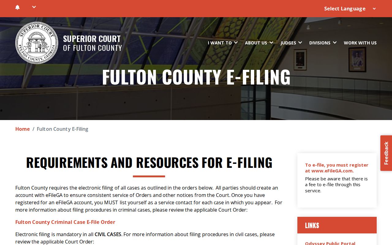 Fulton Superior Court civil e-filing and public docket guidance