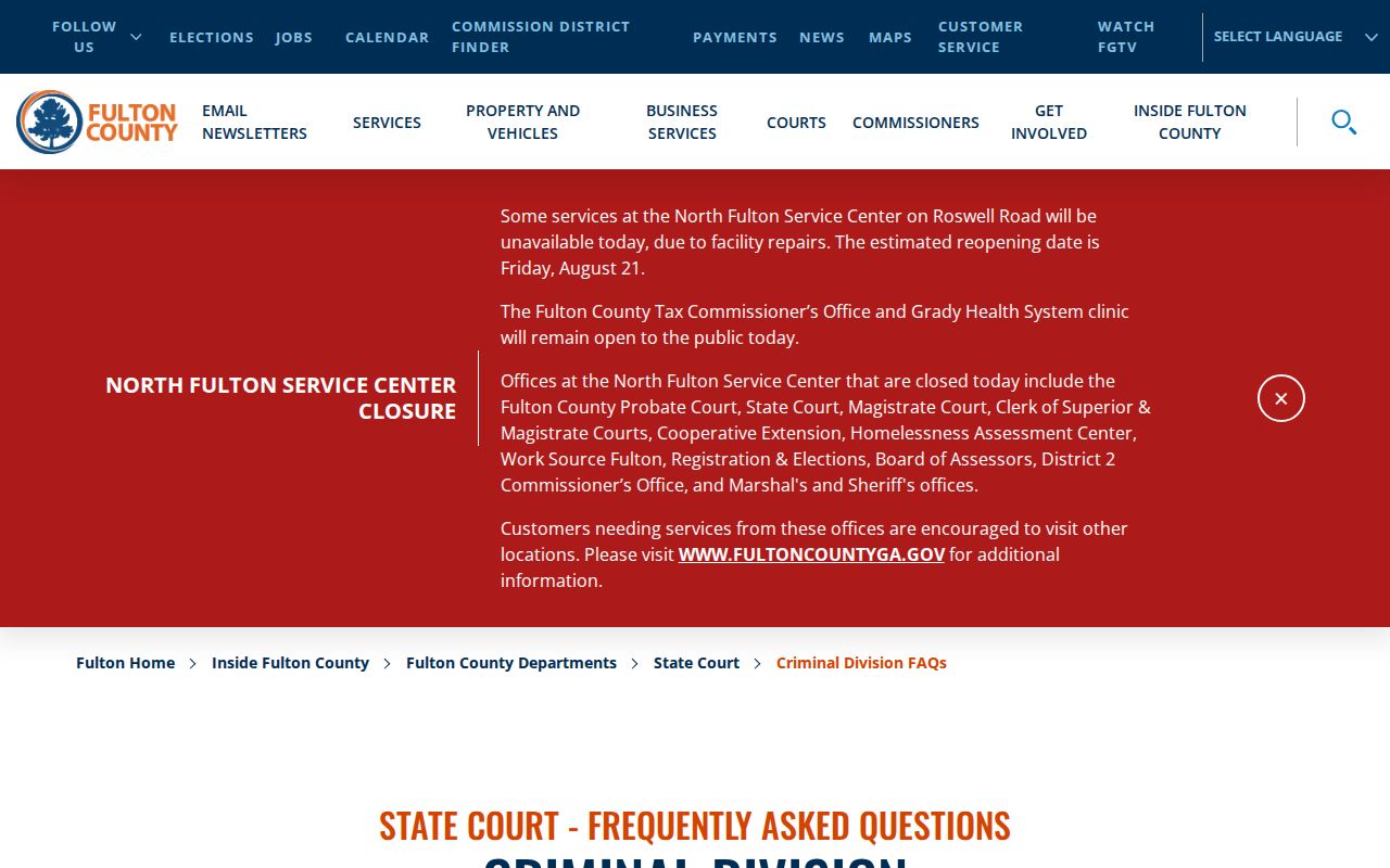 Fulton State Court criminal division access and restriction guidance