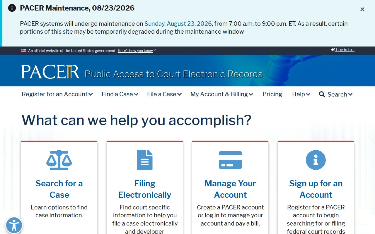 Fulton County federal court docket PACER access