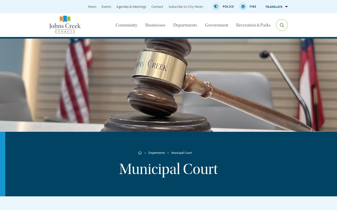 Johns Creek court docket Municipal Court City Hall hours and reports